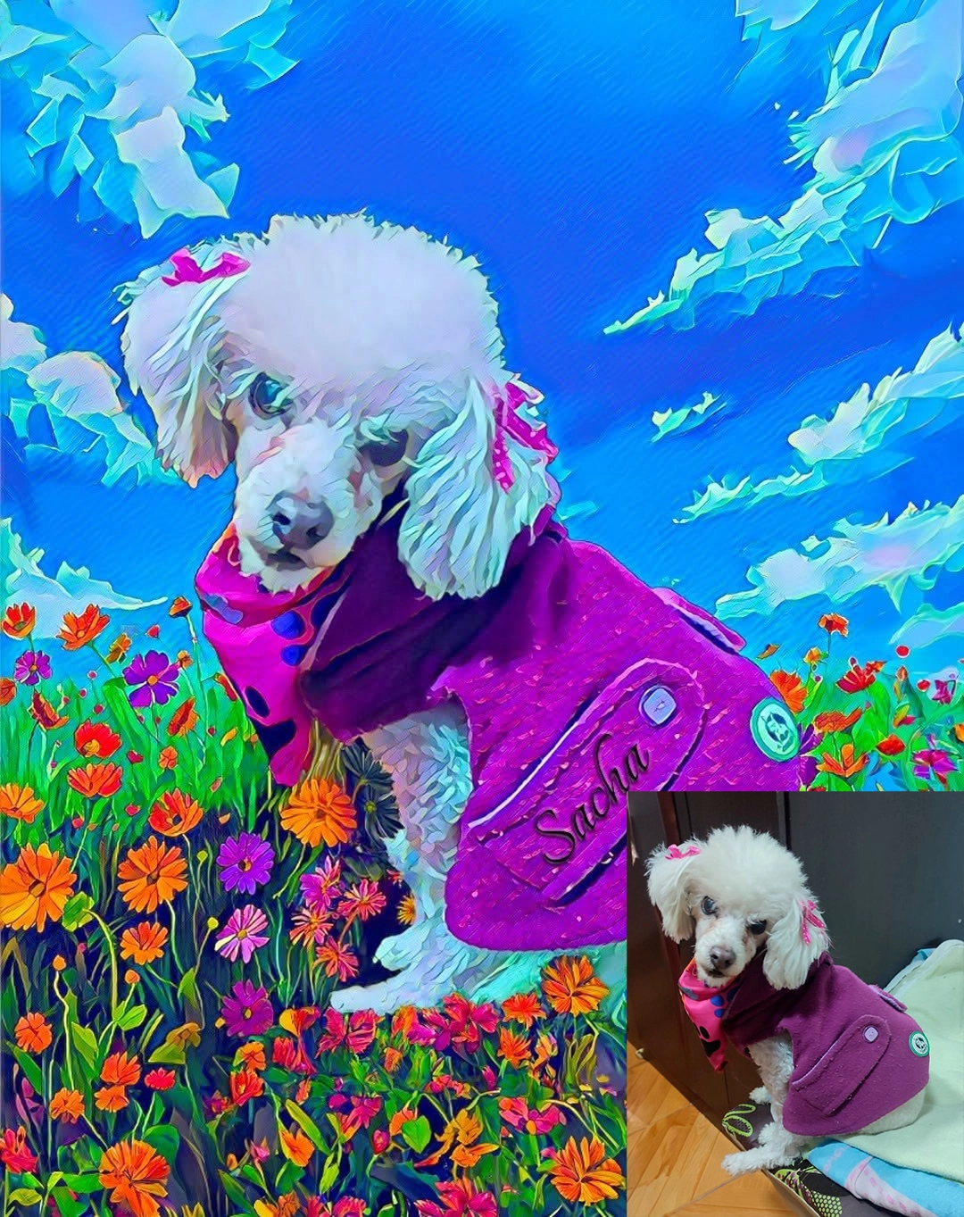 Retrato de mascota en acrílico digital